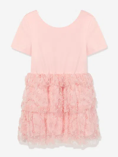 Self-portrait Kids' Beaded Dress In Pink