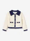 Self-portrait Tweed Jacket In Ivory