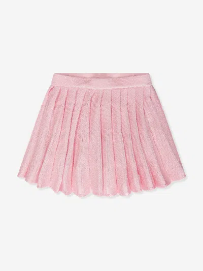 Self-portrait Babies' Girls Sequin Knit Pleated Skirt In Pink