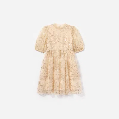 Self-portrait Babies' Sequined Tulle Dress In Ivory