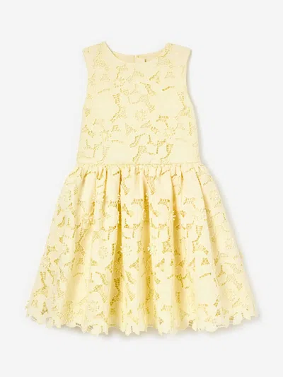 Self-portrait Babies' Self Portrait Girls Sleeveless Lace Dress In Yellow