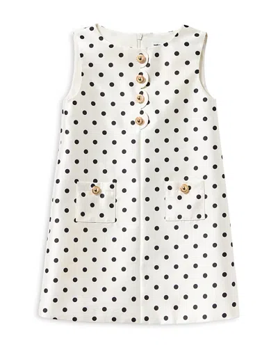 Self-portrait Kids' Girl's Polka Dot Taffeta Dress In Cream