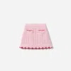 Self-portrait Girls Textured Knit Heart Detail Skirt In Pink