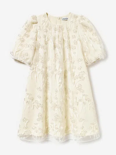 Self-portrait Babies' Girls Tulle Flower Dress In Ivory