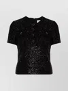 Self-portrait Glitter Buttoned Top With Front Pockets