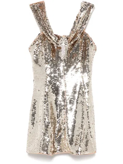 Self-portrait Self Portrait Short Dress With Off The Shoulders In Multicolor