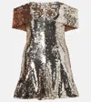 Self-portrait Self Portrait Short Dress With Off The Shoulders In Gold