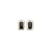 Self-portrait Rectangular-shape Earrings In Brown