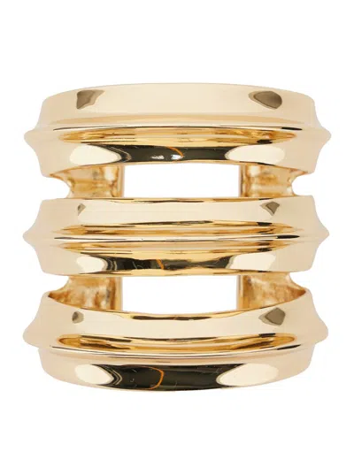 Self-portrait Gold-colored Bracelet With Spiral Design In Brass Woman