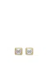 Self-portrait Gold-colored Earrings With Square Design And Bow Detail In Grey