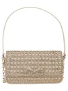 Self-portrait Gold Crystal Baguette Bag In Gold