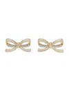 Self-portrait Gold Crystal Bow Earring In Gold
