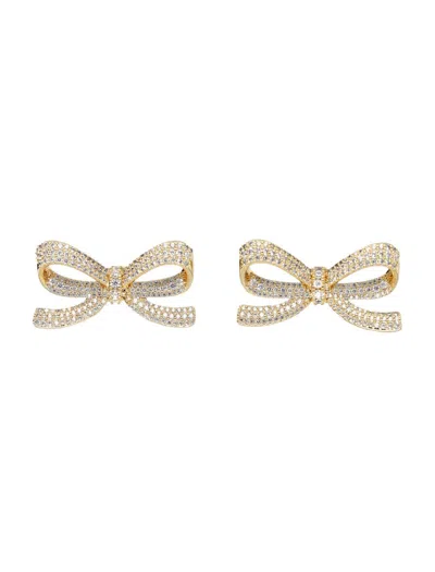 Self-portrait Gold Crystal Bow Earring