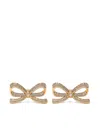 Self-portrait Gold Crystal Bow Earrings Accessories In Gold