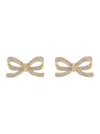 Self-portrait Gold Crystal Bow Earrings In Gold