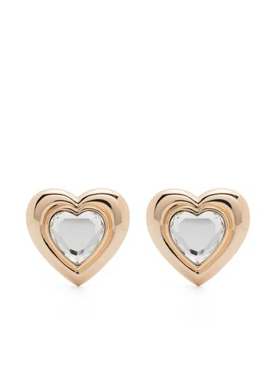 SELF-PORTRAIT SELF-PORTRAIT GOLD CRYSTAL HEART EARRINGS ACCESSORIES