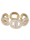 Self-portrait Crystal Chain Bracelet Link In Gold