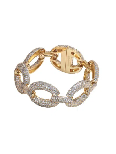 Self-portrait Crystal Large Link Bracelet In Grey