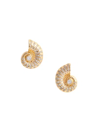 Self-portrait Gold Crystal Shell Earrings