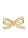 Self-portrait Gold Cubic Zirconia Bow Earrings In Gold