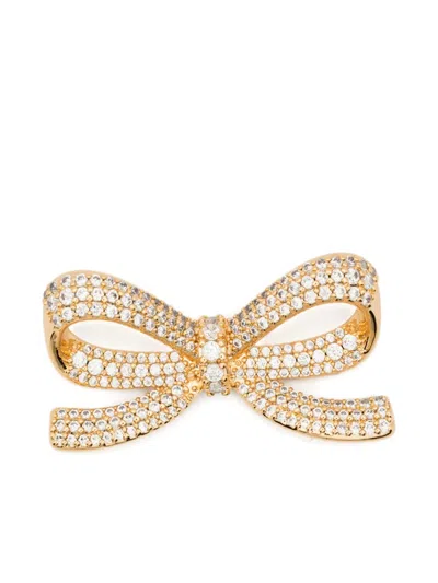 Self-portrait Gold Cubic Zirconia Bow Earrings