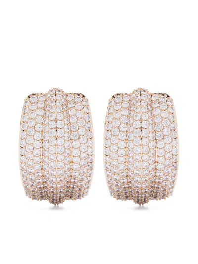 Self-portrait Gold Cystal Ridged Earrings Accessories