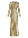 Self-portrait Long Dress In Gold Thread Dresses Gold In Gold