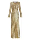 Self-portrait Long Dress In Gold Thread Dresses Gold In Gold