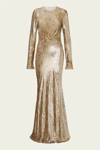 Self-portrait Gold Fil Coupe Maxi Dress In Multi