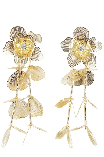 Self-portrait Gold Flower Earrings In Neutral