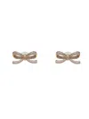 Self-portrait Gold Gold Crystal Bow Earrings In Brown
