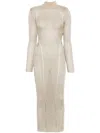 Self-portrait Ribbed Lurex Knit Turtleneck Maxi Dress