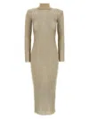 Self-portrait Self Portrait Maxi Lurex Knit Dress In Women In Brown