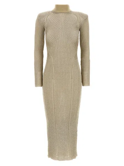 Self-portrait 'gold Lurex Knit Maxi' Dress