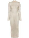 Self-portrait Ribbed Lurex Knit Turtleneck Maxi Dress