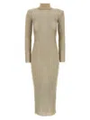 Self-portrait Ribbed Lurex Knit Turtleneck Maxi Dress