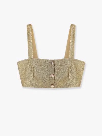 SELF-PORTRAIT GOLD METALLIC FABRIC TOP