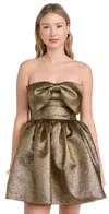 Self-portrait Metallic Fibre Fabric Mini Dress In Gold