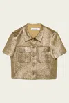 Self-portrait Gold Metallic Jacquard Top