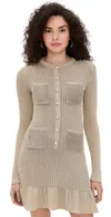Self-portrait Short Lurex Knit Dress Dresses Gold In Metallic