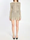 Self-portrait Gold Mini Dress In Brown