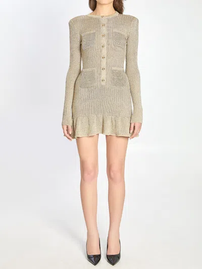 Self-portrait Gold Mini Dress In Brown