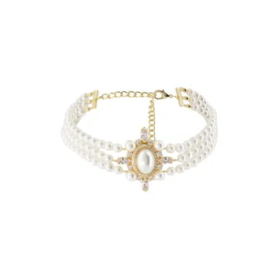 Self-portrait Gold Pearl Choker Necklace - Others - White In Not Applicable
