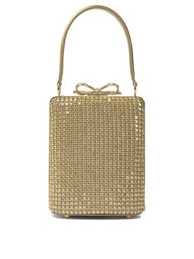 Self-portrait Gold Polyester Handbag In Yellow