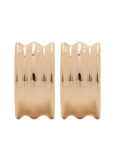 Self-portrait Gold Ridged Earrings Accessories