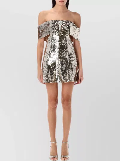 SELF-PORTRAIT GOLD SEQUIN MINI DRESS
