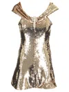 SELF-PORTRAIT GOLD SEQUIN OFF SHOULDER MINI DRESS DRESSES GOLD