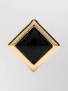 Self-portrait Gold Square Earrings Featuring Enamel In Black