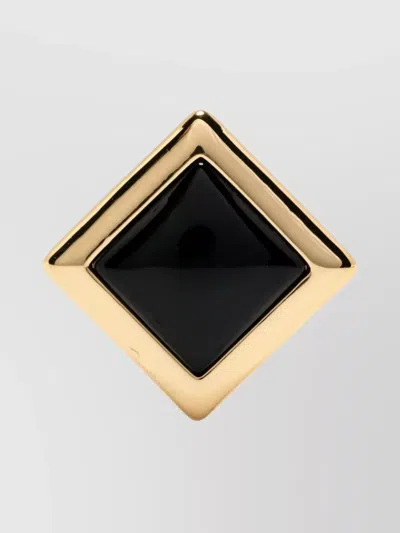 SELF-PORTRAIT GOLD SQUARE EARRINGS FEATURING ENAMEL