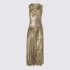 Self-portrait Sleeveless Fil-coupe Maxi Dress In Gold